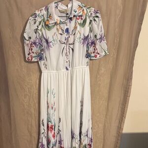 Banana Republic Floral Midi Dress - White and Purple